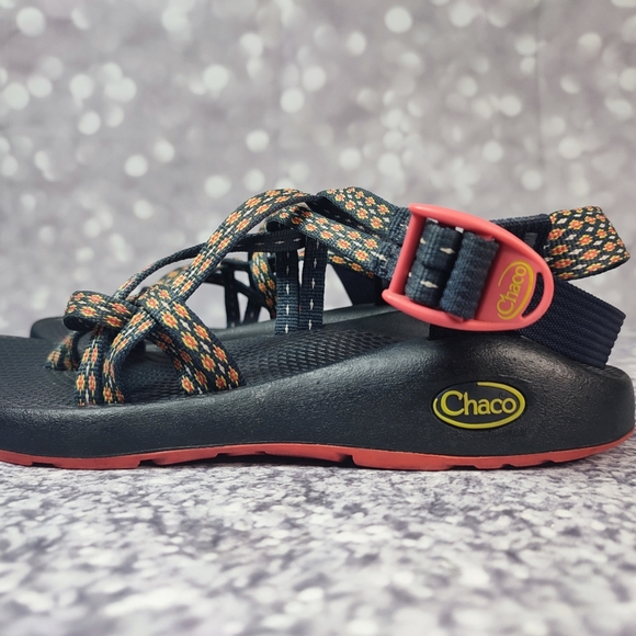 Chaco Black and Orange Women's Sandals - Picture 1 of 9